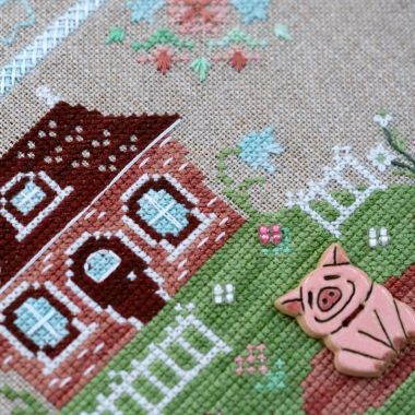 In a puddle Cross Stitch Kit – Tela Artis X-038 – Sampler – Hand-dyed Threads