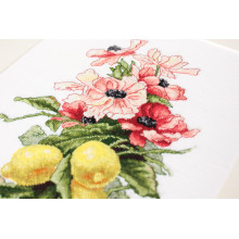 Cross Stitch Kit Flowers and Lemon, Luca-S B210