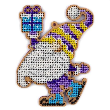 Wonderland Crafts Wooden Bead Embroidery Kit FLK-499 – Gnome on Skates