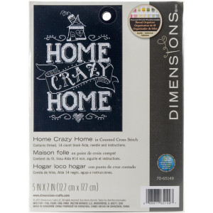 Counted Cross Stitch Kit 5"X7"-Home Crazy Home, Dimensions, 70-65149