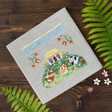 In the pasture Cross Stitch Kit – Tela Artis X-039 – Sampler – Hand-dyed Threads