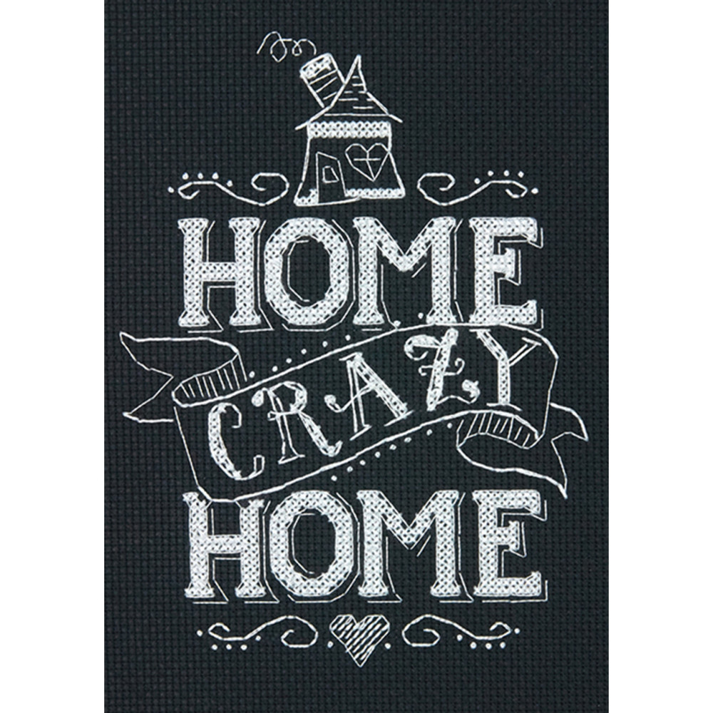 Counted Cross Stitch Kit 5"X7"-Home Crazy Home, Dimensions, 70-65149