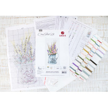 Cross Stitch Kit Bouquet with Lavender, Luca-S B7008