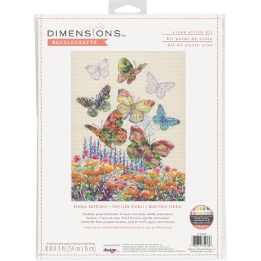 Dimensions Counted Cross Stitch Kit 70-35448 – Floral Butterfly