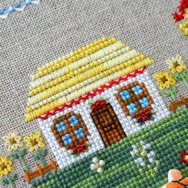 In the pasture Cross Stitch Kit – Tela Artis X-039 – Sampler – Hand-dyed Threads