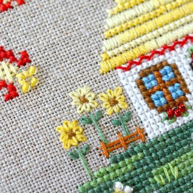 In the pasture Cross Stitch Kit – Tela Artis X-039 – Sampler – Hand-dyed Threads