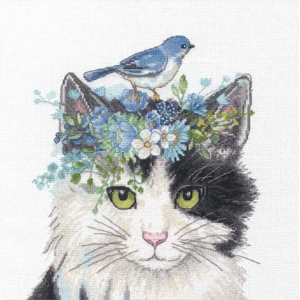 Dimensions Counted Cross Stitch Kit 70-35433 – Floral Crown Cat