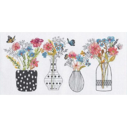 Dimensions Counted Cross Stitch Kit 70-35313 – Wildflower Vases