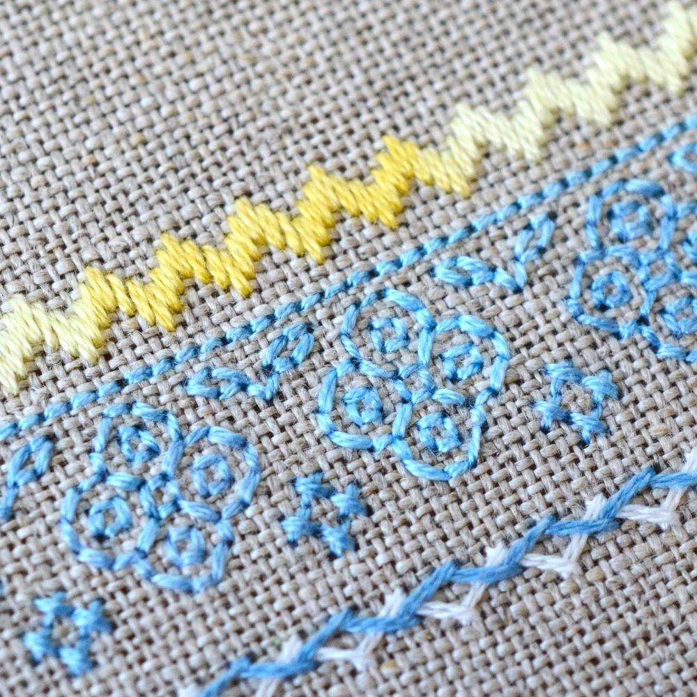 In the pasture Cross Stitch Kit – Tela Artis X-039 – Sampler – Hand-dyed Threads