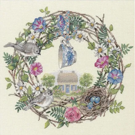 Dimensions Counted Cross Stitch Kit 70-35427 – Cottage Wreath