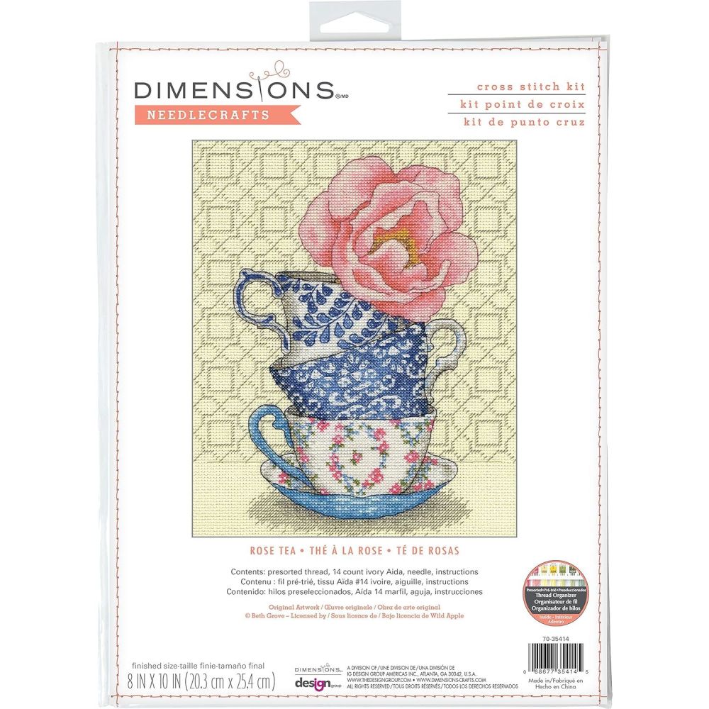 Dimensions Counted Cross Stitch Kit 70-35414 – Rose Tea