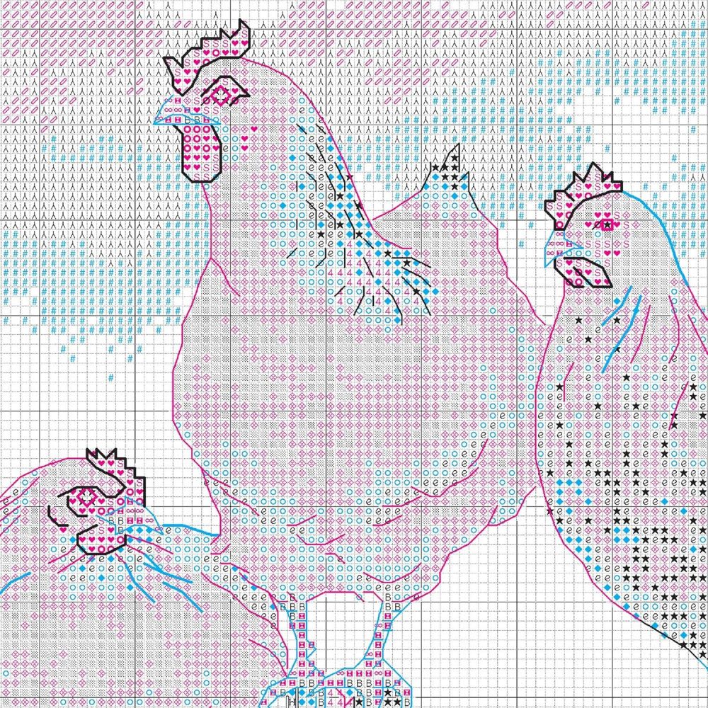 Dimensions Counted Cross Stitch Kit 70-35403 – Black & White Hens