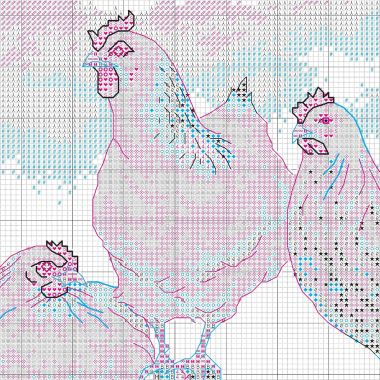 Dimensions Counted Cross Stitch Kit 70-35403 – Black & White Hens