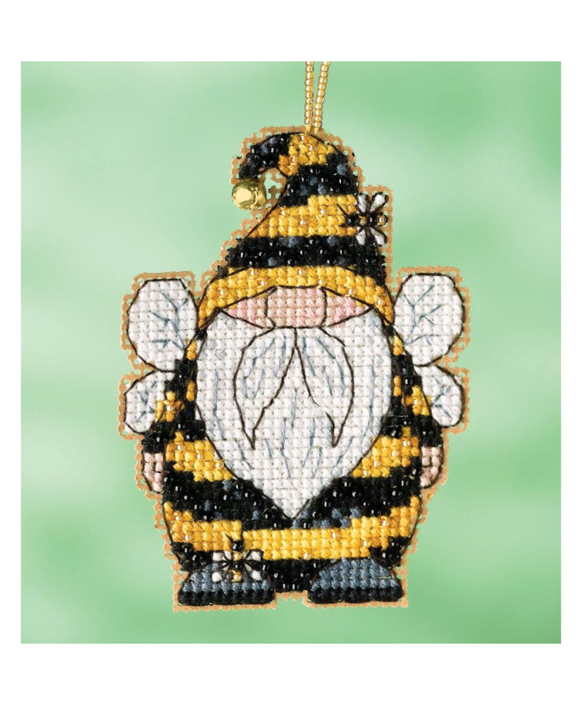 Beaded Cross Stitch Kit Bee Gnome, Mill Hill MH16-2211