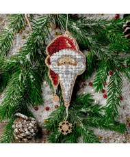 Bead Embroidery Kit On Wood, Santa, Wonderland Crafts FLK-458
