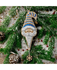Bead Embroidery Kit On Wood, Santa, Wonderland Crafts FLK-457