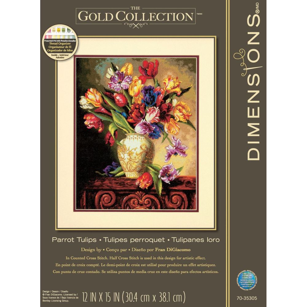 Dimensions Counted Cross Stitch Kit 70-35305 – Parrot Tulips
