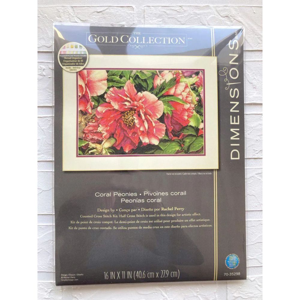 Dimensions Counted Cross Stitch Kit 70-35298 – Coral Peonies