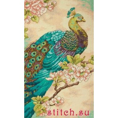 Counted Cross Stitch Kit 9"X15"-Indian Peacock, Dimensions, 70-35293