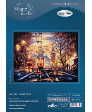 Counted Cross Stitch Kit Night Tram, Magic Needle 550-760