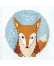 Counted Cross Stitch Kit Fox from World of animals, Crystal Art BT-197