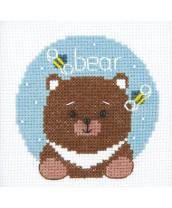 Counted Cross Stitch Kit Bear from World of animals, Crystal Art BT-202