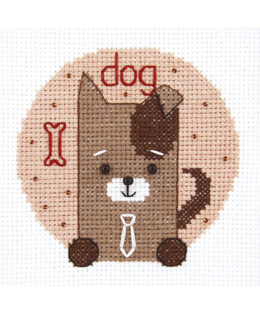 Counted Cross Stitch Kit Dog from World of animals, Crystal Art BT-203