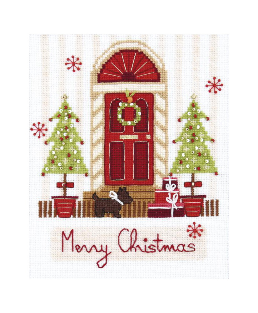 Counted Cross Stitch Kit Merry Christmas, Crystal Art BT-221