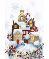 Counted Cross Stitch Kit Gingerbread House, Crystal Art BT-257