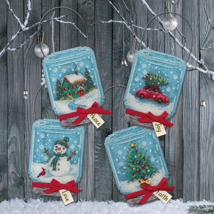 Dimensions Counted Cross Stitch Kit 70-08997 – Vintage Jar Ornaments