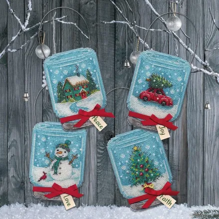 Dimensions Counted Cross Stitch Kit 70-08997 – Vintage Jar Ornaments