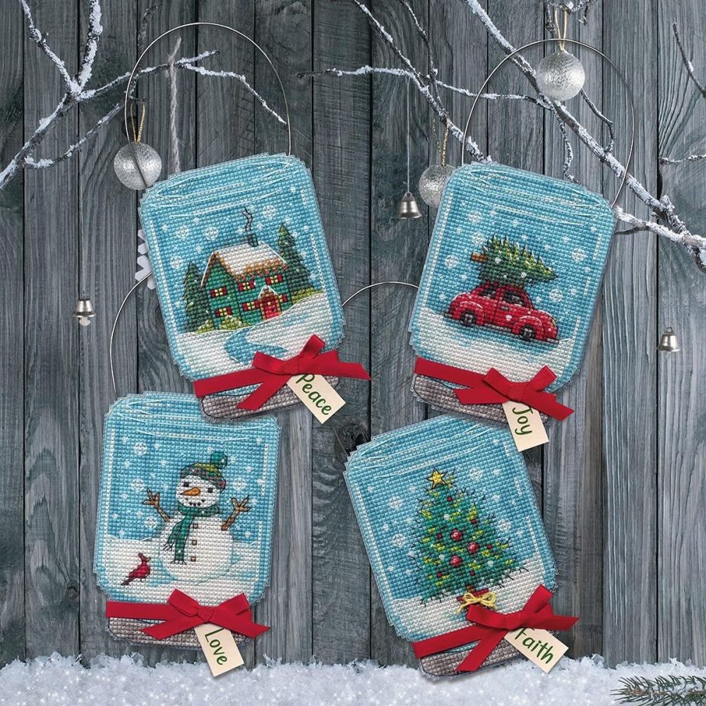 Dimensions Counted Cross Stitch Kit 70-08997 – Vintage Jar Ornaments