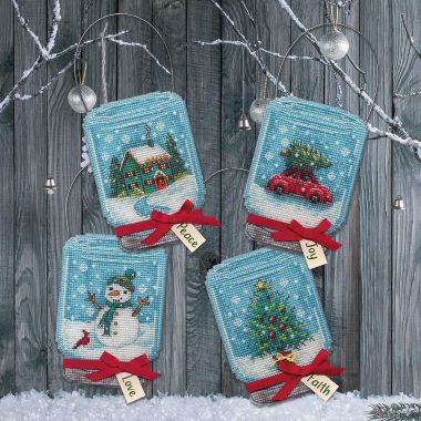 Dimensions Counted Cross Stitch Kit 70-08997 – Vintage Jar Ornaments