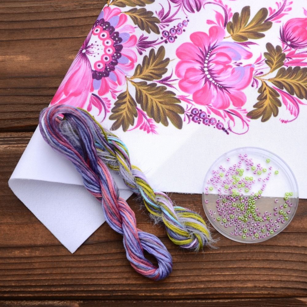 Petrykivka Beauty Cross Stitch Kit – Tela Artis X-051 – Hand-dyed Threads