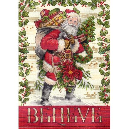 Dimensions Gold Collection Petites Counted Cross Stitch Kit 70-08980 – Believe in Santa