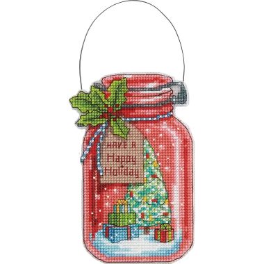 Dimensions Counted Cross Stitch Kit 70-08964 – Christmas Jar Ornaments
