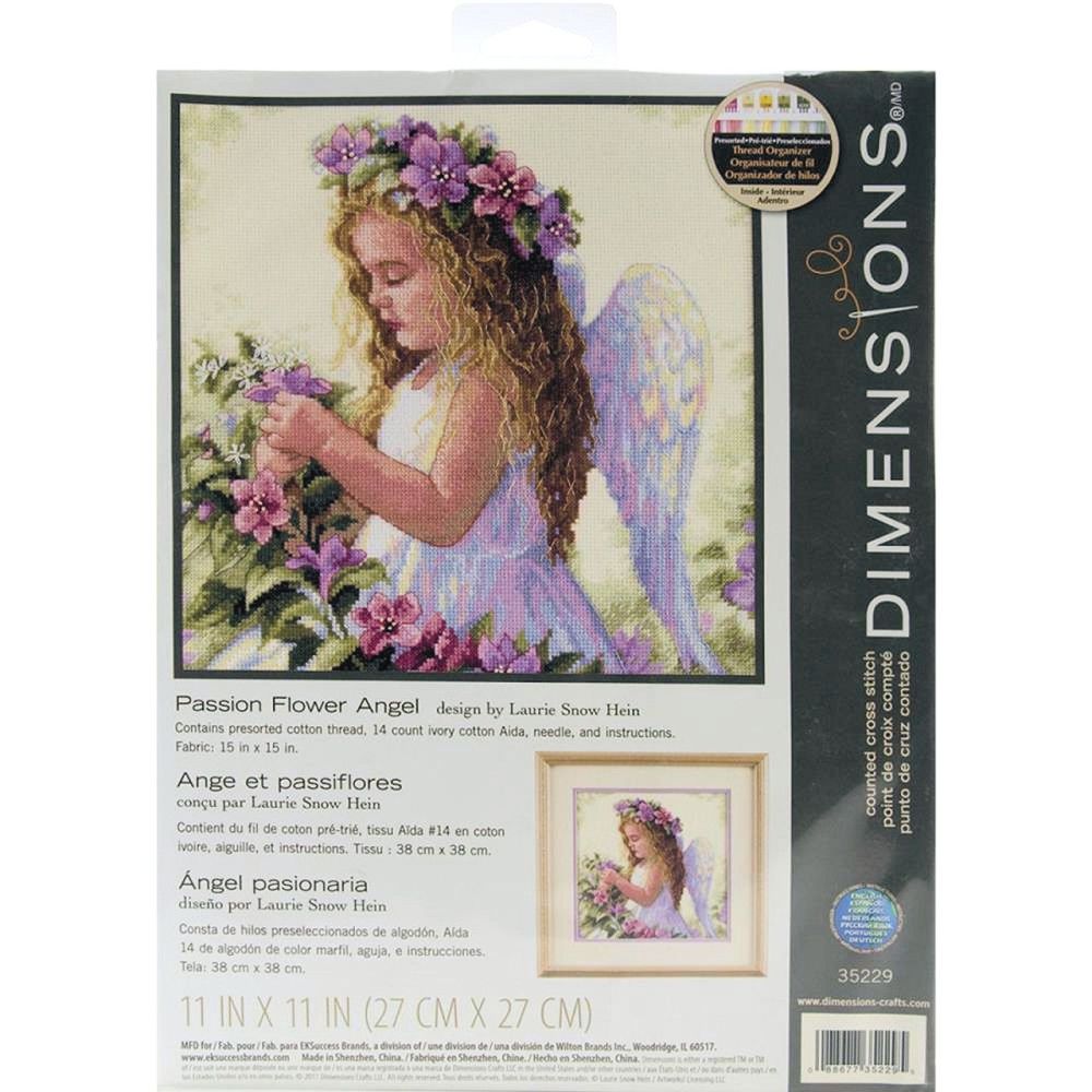Counted Cross Stitch Kit Passion Flower Angel, Dimensions 35229