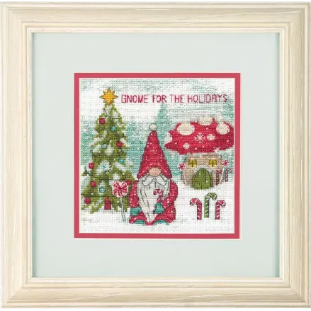 Counted Cross Stitch Kit 6"X6"-Gnome For The Holidays, Dimensions, 70-09002