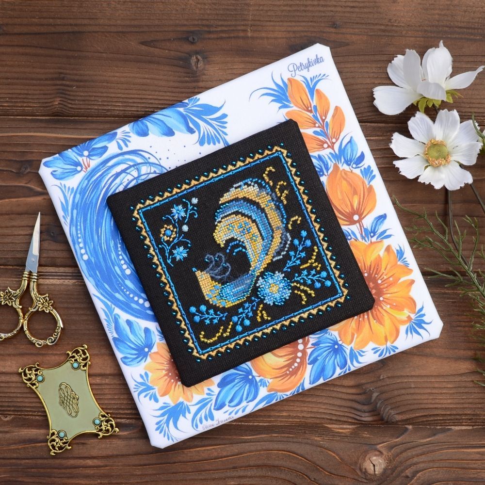 Petrykivka Freedom Cross Stitch Kit – Tela Artis X-052 – Hand-dyed Threads Petrykivka Freedom Cross Stitch Kit – Tela Artis X-052 – Hand-dyed Threads