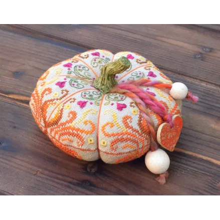 Pumpkin Fall Heart Counted Cross Stitch sampler Tela-Artis X-357