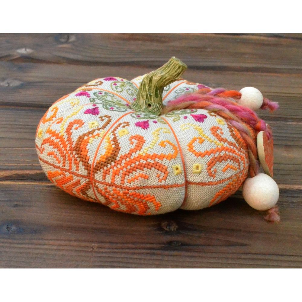 Pumpkin Fall Heart Counted Cross Stitch sampler Tela-Artis X-357