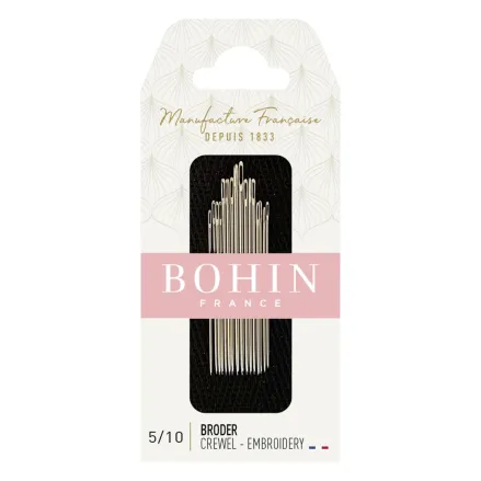 Bohin Embroidery Needles 00769 – Sizes 5/10, 16 pcs