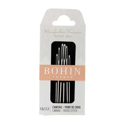 Bohin Cross Stitch & Canvas Needles 00878 – Sizes 18/22, Set of 6