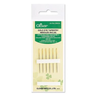 Clover Gold Eye Tapestry Needles 238/24 – Size 24, Set of 6