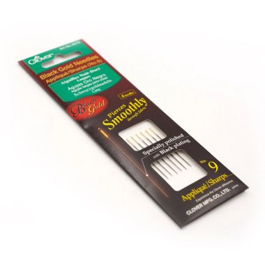 Clover Black Gold Applique/Sharps Needles 4970 – Size 9, 6 pcs