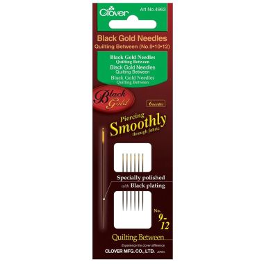 Clover Black Gold Quilting Between Needles 4963 – No. 9, 10 & 12 Assortment, 6 pcs