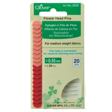 Clover Flower Head Pins 2505 – 0.55mm × 50mm, 20 pcs