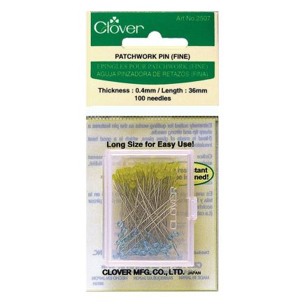Clover Patchwork Pins Fine 2507 – 0.4mm × 36mm, 100 pcs