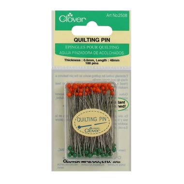 Clover Quilting Pins 2508 – 0.6mm × 48mm, 100 pcs