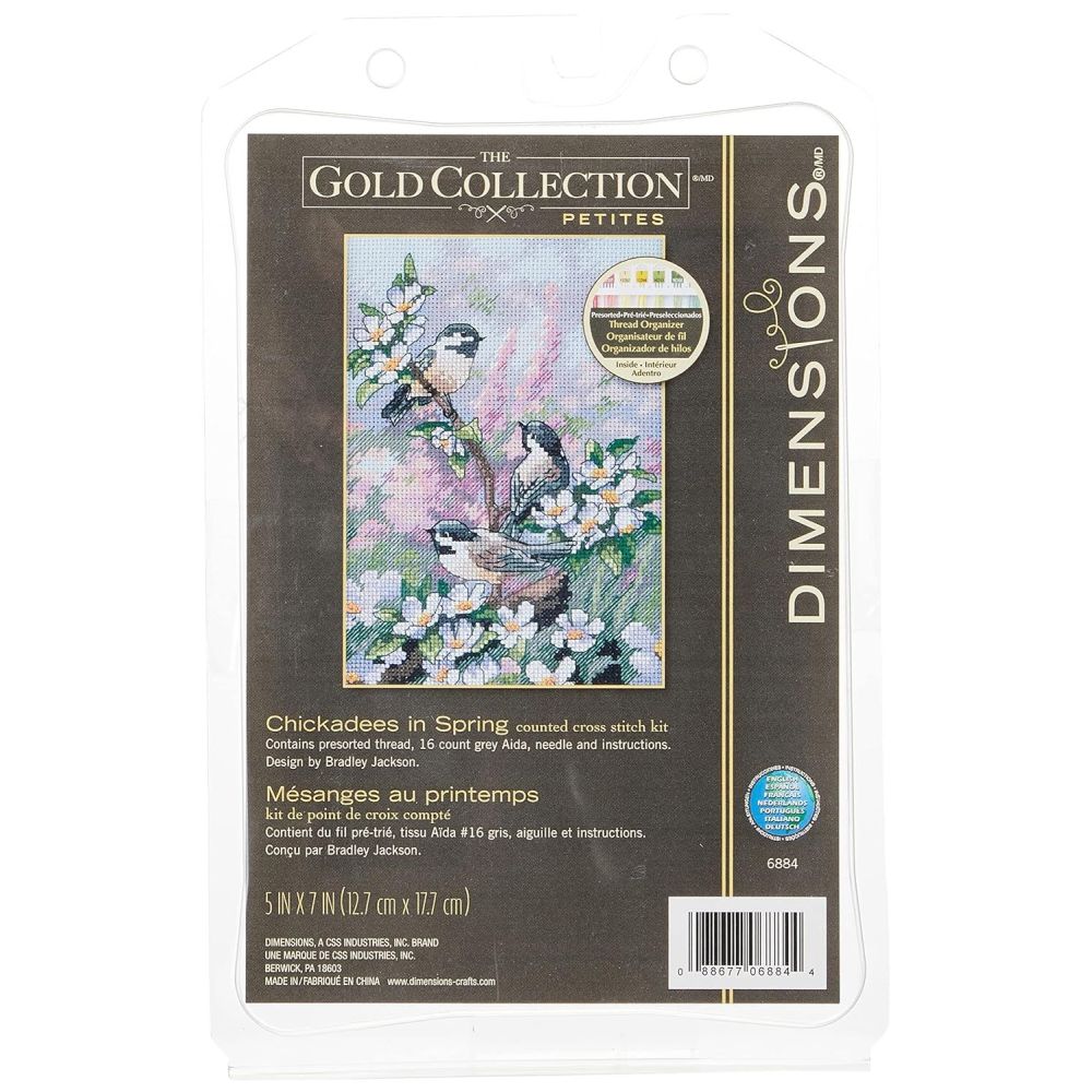 Dimensions Counted Cross Stitch Kit 06884 – Chickadees in Spring